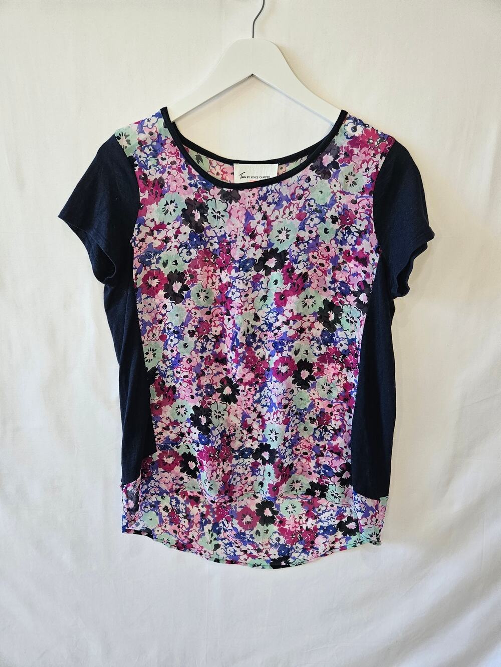 Two by Vince Camuto Sheer Blouse Floral Small